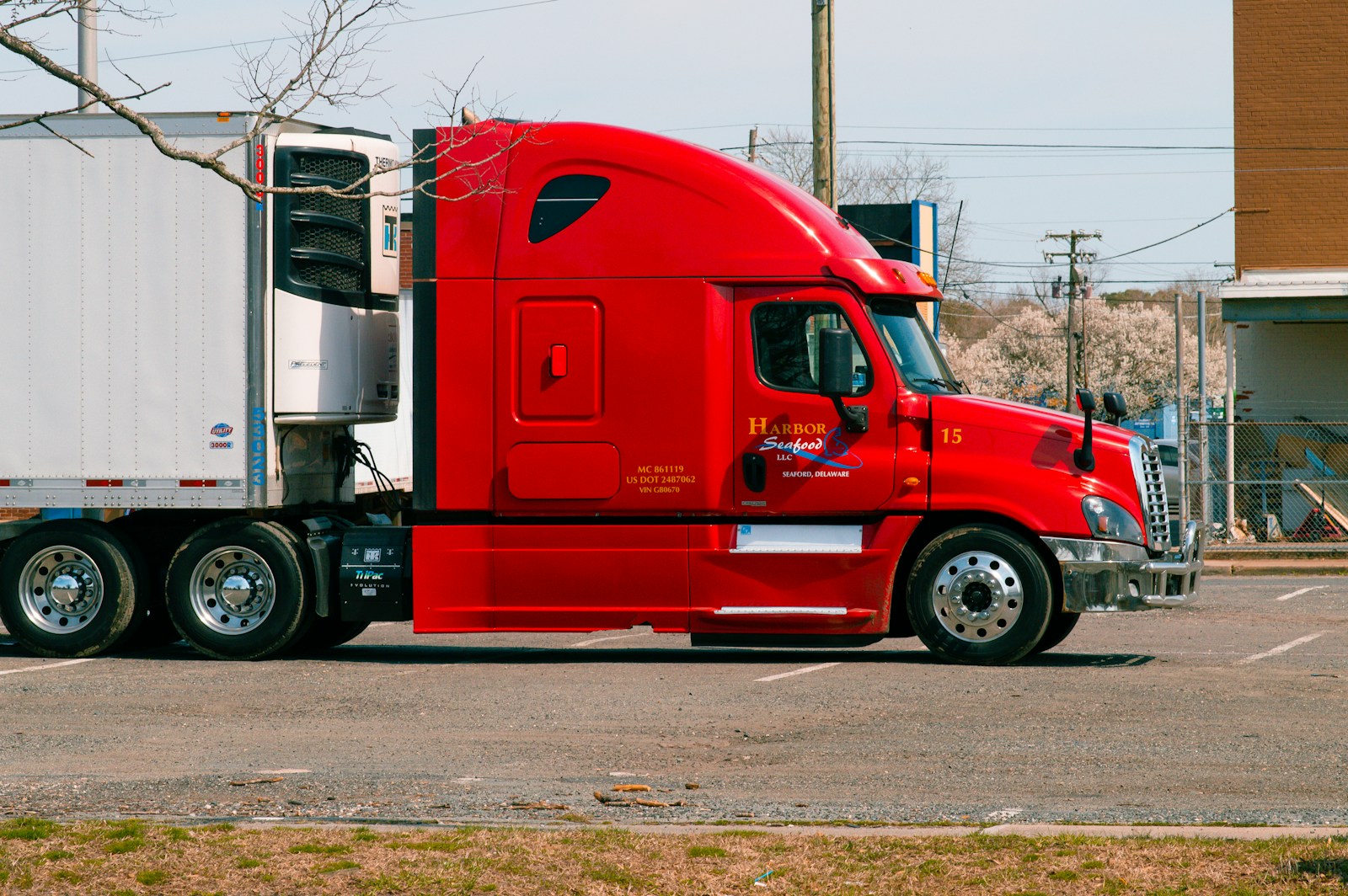red and white truck on road during daytime, trucking